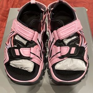 Balenciaga pink/black sandals in a size 9c